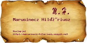 Marusinecz Hiláriusz névjegykártya